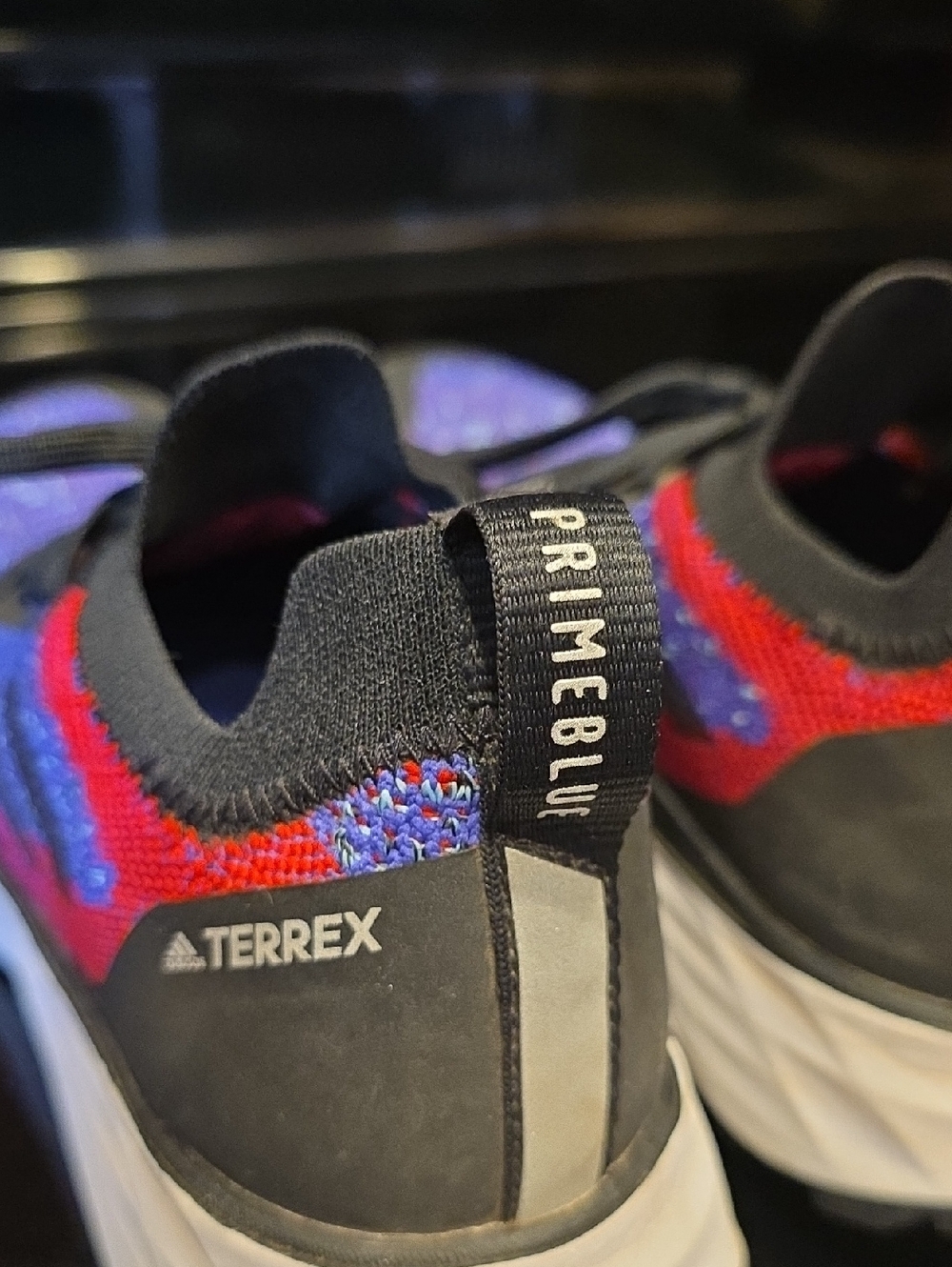 adidas Terrex Primeblue Knit Athletic Shoes in Black, Red, Blue